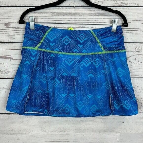 Athleta Sprint Skort Skirt Womens Small Blue Athletic Golf Tennis Pull on Print - Picture 2 of 11